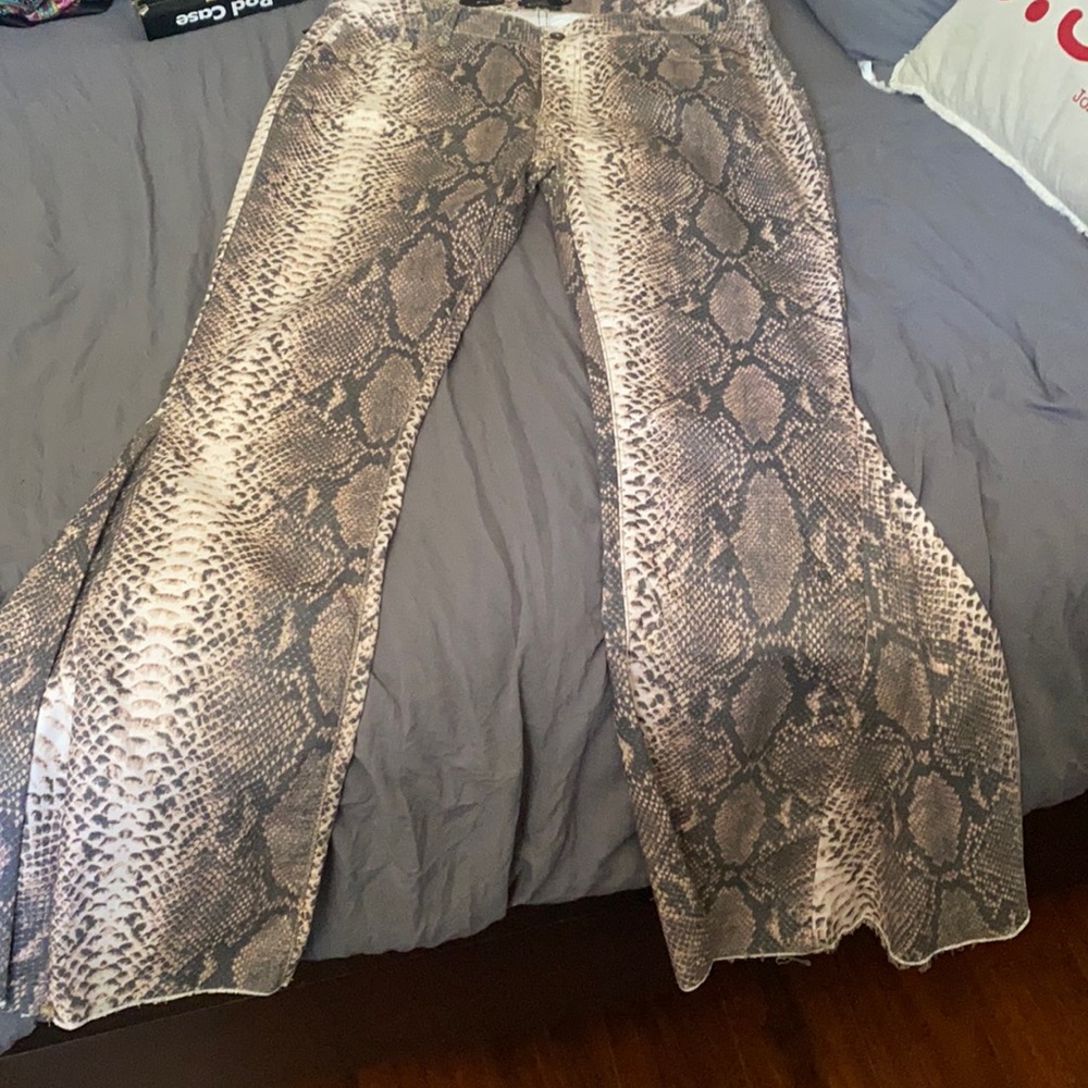 Lucky and blessed bell bottom snake Jeans